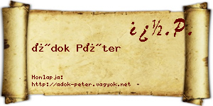 Ádok Péter névjegykártya